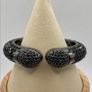 Joan Boyce Kissable Cuff Crystal Bracelet Black Size M